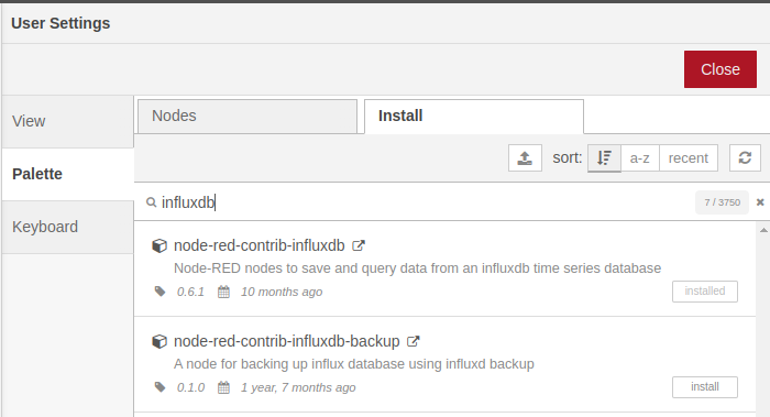 Install InfluxDB Module